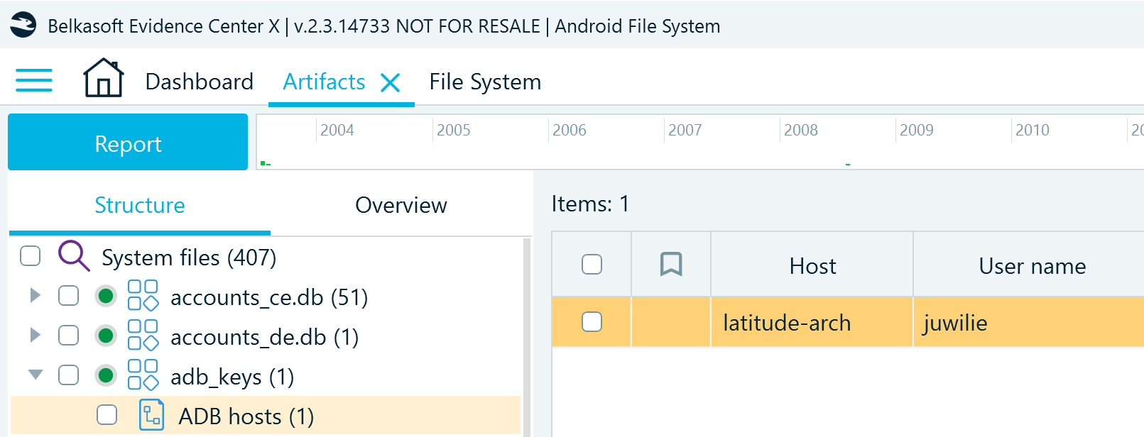 The adb_keys artifact in Belkasoft X